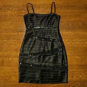 BCBGMaxAzria Silk and Sequins Cocktail Dress